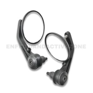 Universal Round Bar End Mirrors (Pair) – Matte Black CNC Aluminum for Royal Enfield, Classic, Hunter, Meteor & Custom Motorcycles