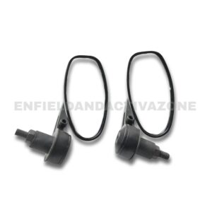 Universal Oval Bar End Mirrors (Pair) – Sleek Matte Black CNC Finish for Royal Enfield, Jawa, Yezdi, and Street Motorcycles