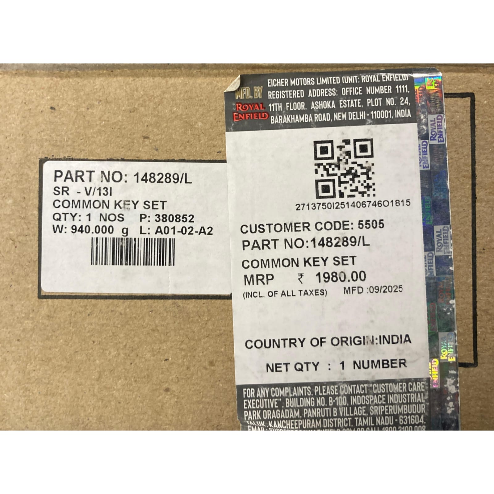 Genuine Royal Enfield Common Key Set – Full Lock Kit for Interceptor 650 & Continental GT 650 (Part No. 148289/L) - Image 5
