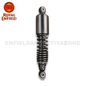 Genuine Royal Enfield Rear Shock Absorber – Black Coated OE Suspension for Classic 350 Reborn & New Bullet 350 (Part No. RAR00573/A)