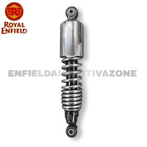 Genuine Royal Enfield Rear Shock Absorber – Premium Chrome OE Suspension for Classic 350 Reborn & New Bullet 350 (Part No. RAR00108/B)