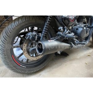 Globe Cobra Performance Exhaust – High-Flow Silencer for Royal Enfield Hunter 350 (Matte Black)