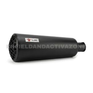Globe Cage Performance Exhaust – Rugged Industrial Series Silencer for Royal Enfield Hunter 350 (Matte Black)
