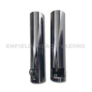 Premium Glossy Black Front Shocker Gun Pipe Covers – Heavy-Duty Fork Shroud Set for Royal Enfield Classic 350 & Standard UCE (Set of 2)