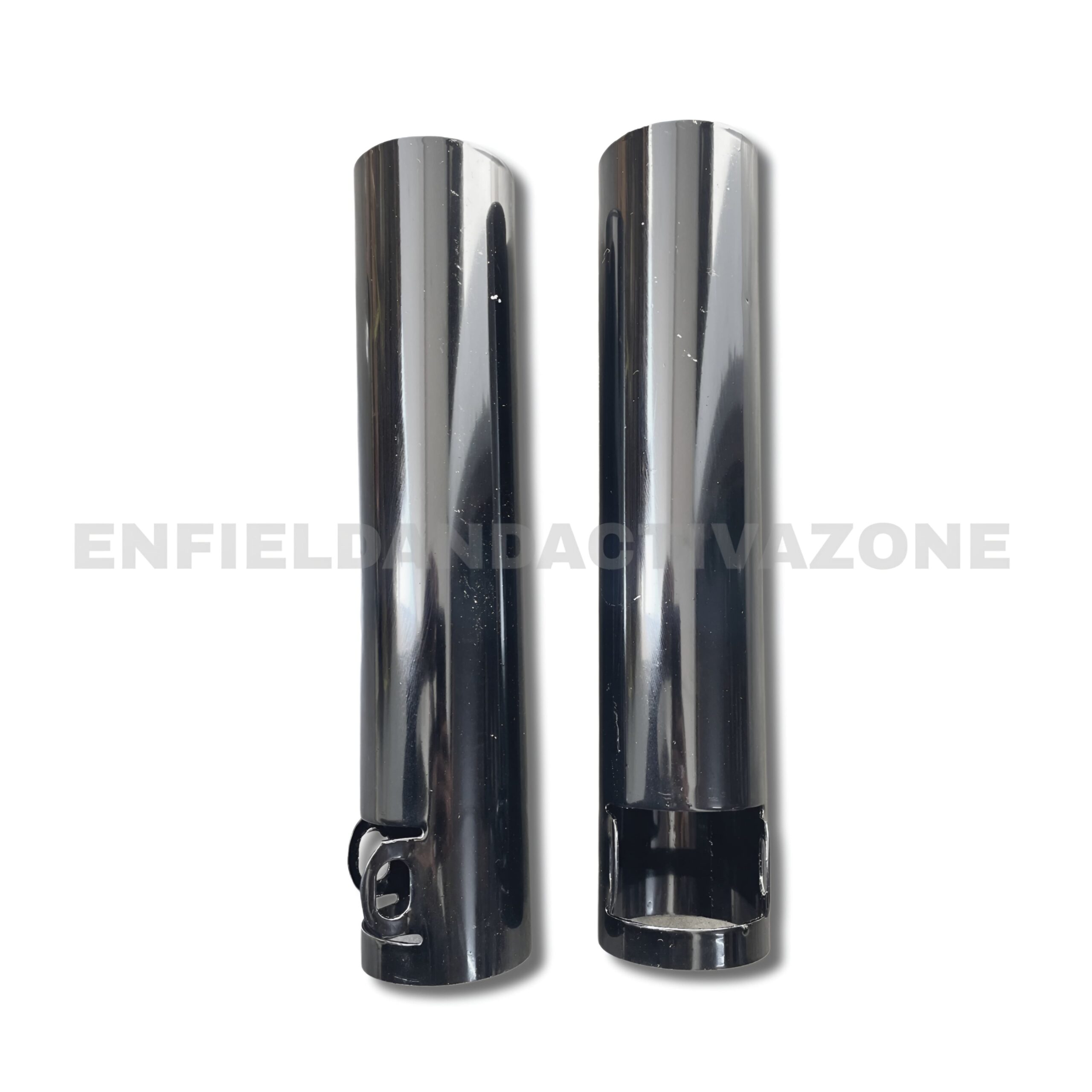 Premium Glossy Black Front Shocker Gun Pipe Covers – Heavy-Duty Fork Shroud Set for Royal Enfield Classic 350 & Standard UCE (Set of 2)