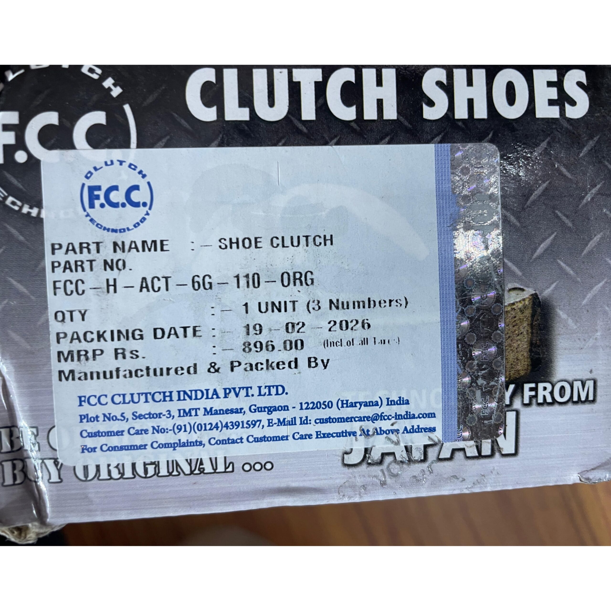 FCC Genuine Clutch Shoe Set – Original Equipment (OE) Centrifugal Clutch for Honda Activa 6G & Activa 110 BS6 (Part No. FCC-H-ACT-6G-110-ORG) - Image 5