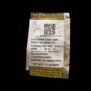 Royal Enfield Genuine Flanged Hex Nut – M10 x 1.25 OE Fastener for Engine & Chassis (Part No. 593011/C)