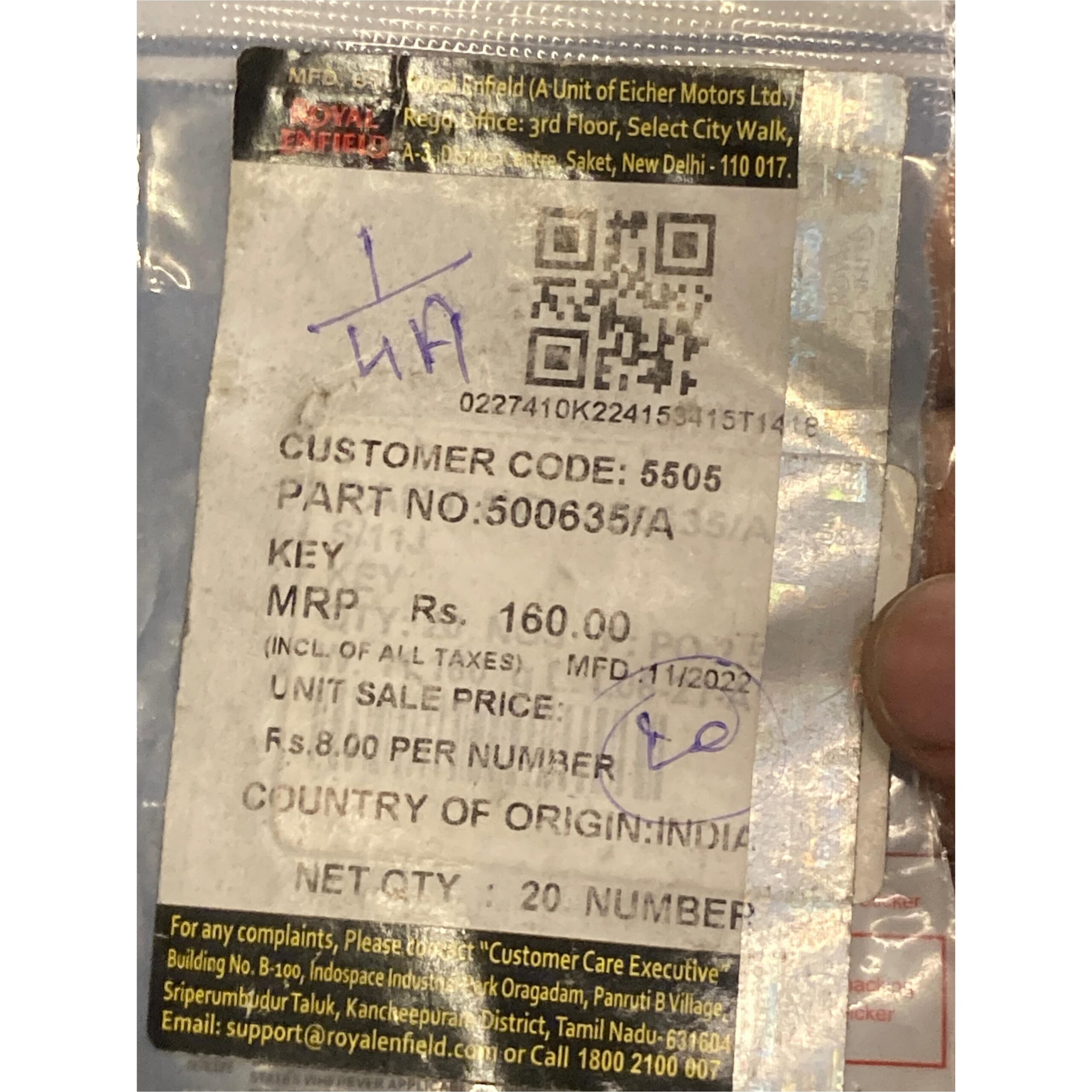 Royal Enfield Genuine Woodruff Key – Precision Crankshaft & Magneto Rotor Key (Part No. 500635/A) (Per Piece) - Image 3