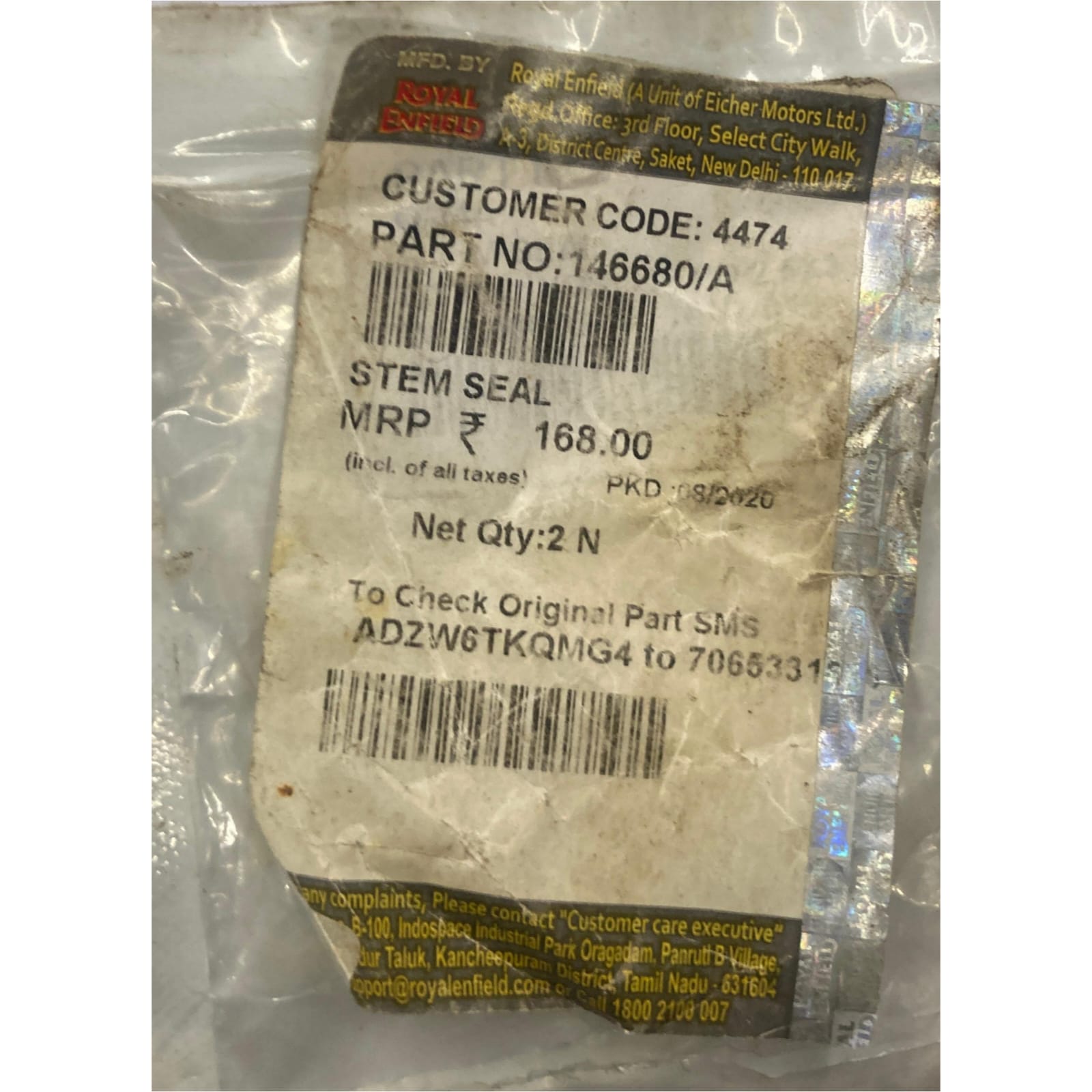 Royal Enfield Genuine Stem Seal – Original Valve Seal for Old Model Bullet (Part No. 146680/A) - Image 3