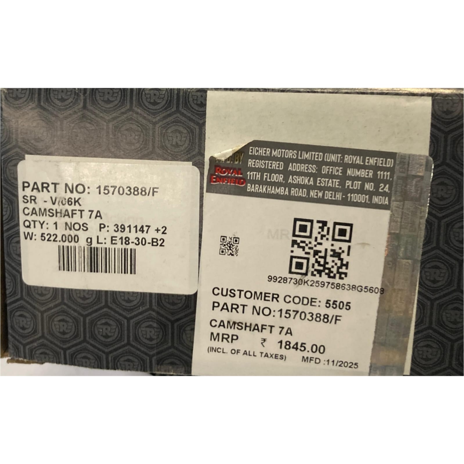 Royal Enfield Genuine Camshaft 7A – Original Engine Camshaft for Classic & Bullet J-Series (Part No. 1570388/F) - Image 6