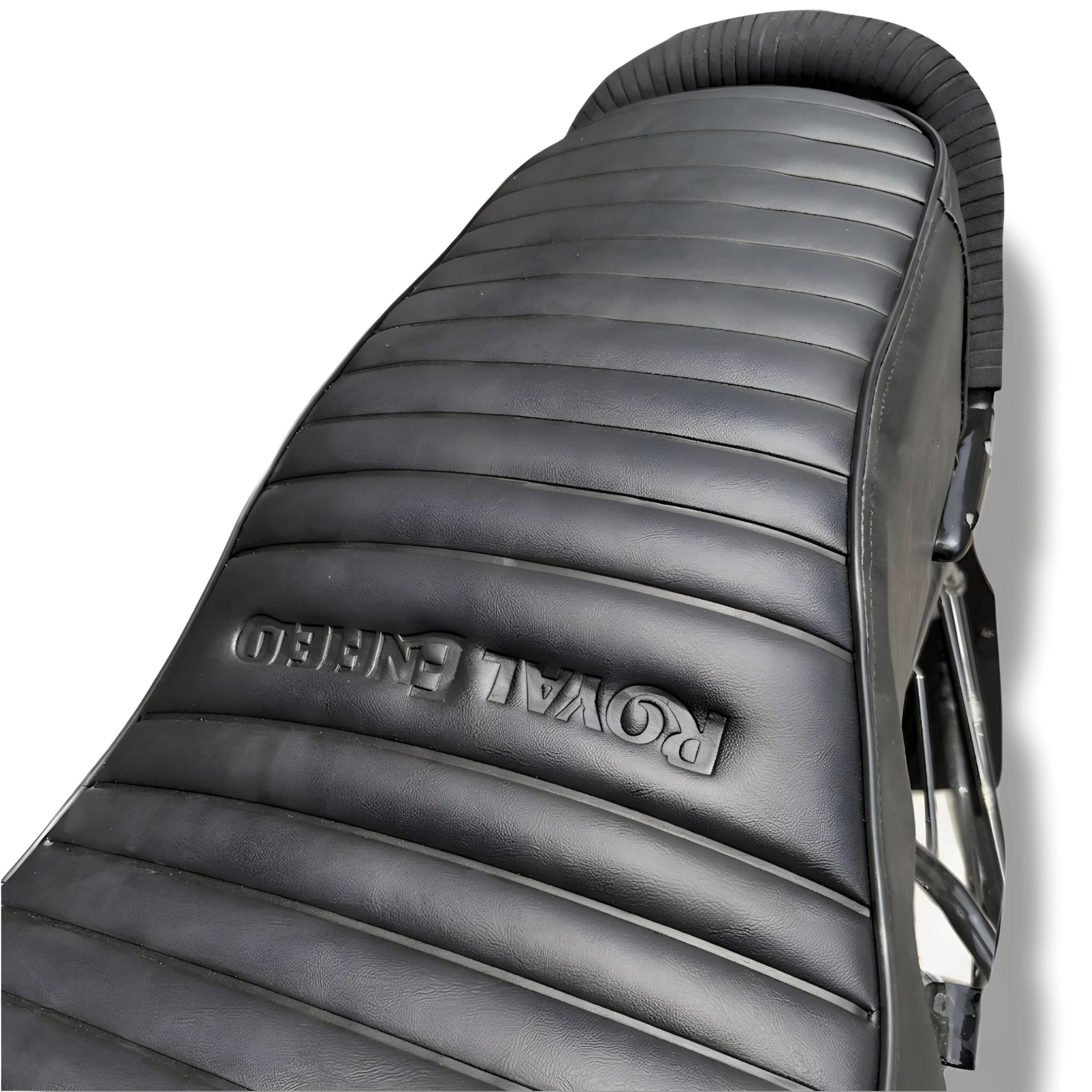 EAZ Premium Waterproof Seat Cover with Foam Lining for Royal Enfield Bullet 350 Battalion Black (Ribbed / Striped Pattern) - Image 4