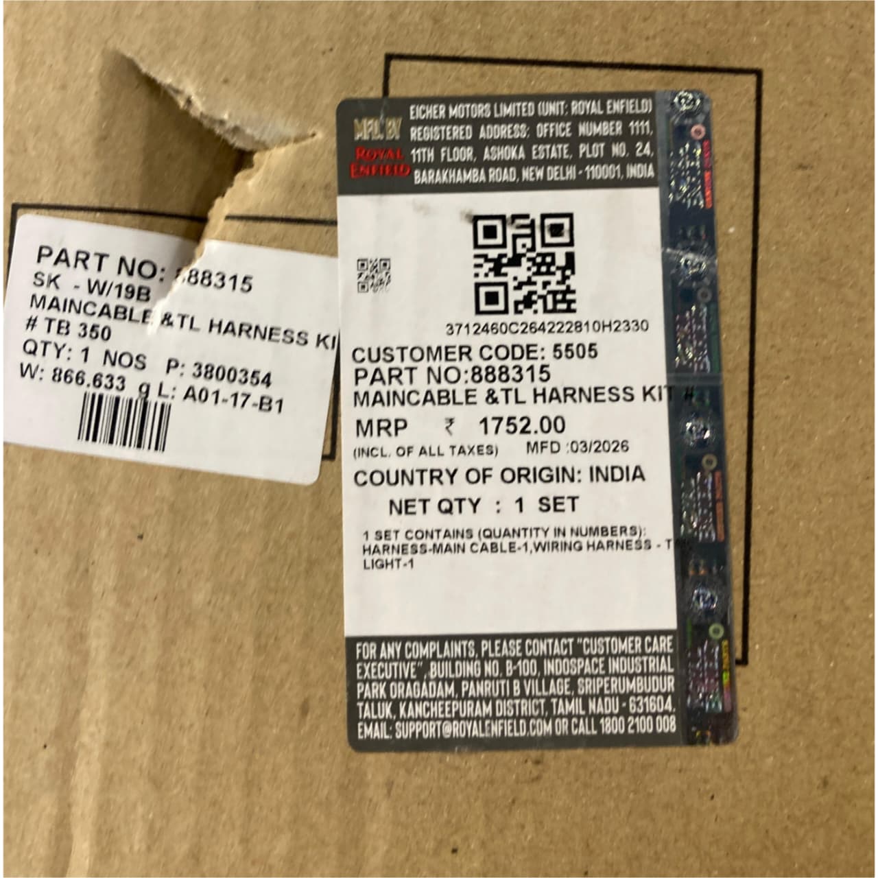 Royal Enfield Genuine Main Cable & TL Harness Kit – Original Wiring Harness for Thunderbird 350 Twinspark UCE (Part No. 888315) - Image 9