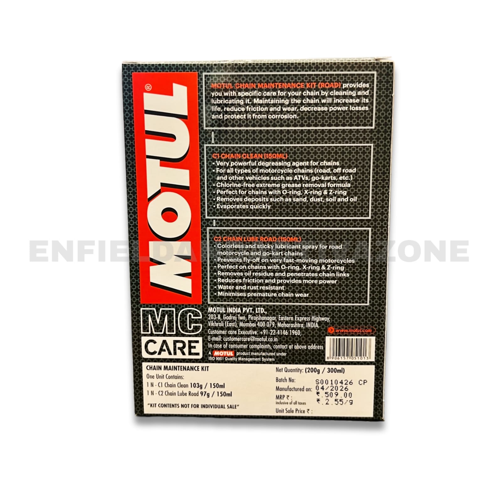 Motul MC Care Chain Maintenance Kit – Professional C1 Chain Clean (150ML) & C2 Chain Lube (150ML) Combo Pack (Total 300ML) - Image 2