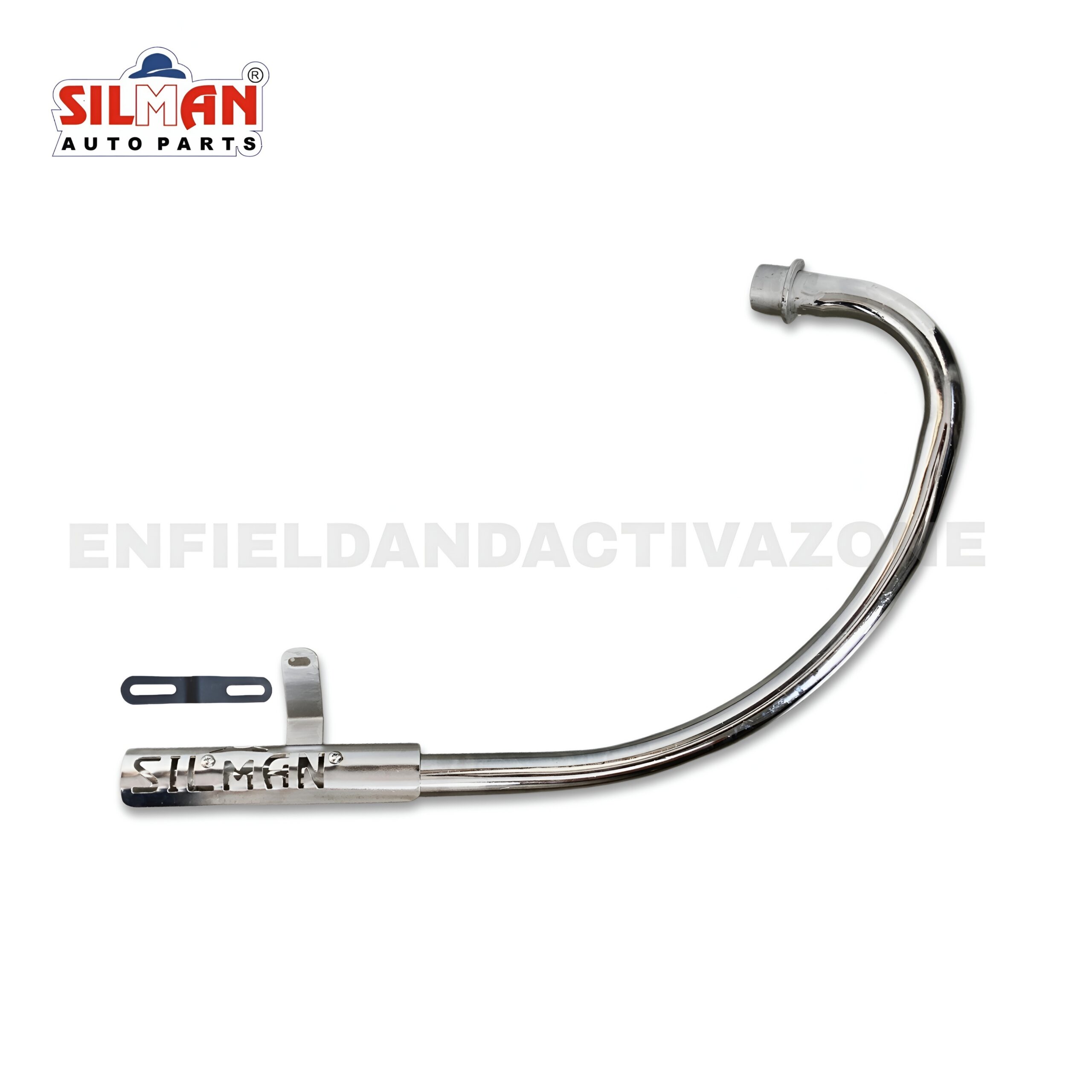 Silman Premium Heavy-Duty Exhaust C-Bend Pipe – Universal Dual-Sensor & Single-Sensor Compatible Front Header Pipe for Royal Enfield Classic 350 Reborn & New Bullet 350 / Battalion (Model Code: LPA21)