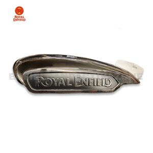 Royal Enfield Genuine Left-Hand 3D Tank Badge – Original Black Chrome Fuel Tank Emblem for Meteor 350 (Part No. RAK00609/A)