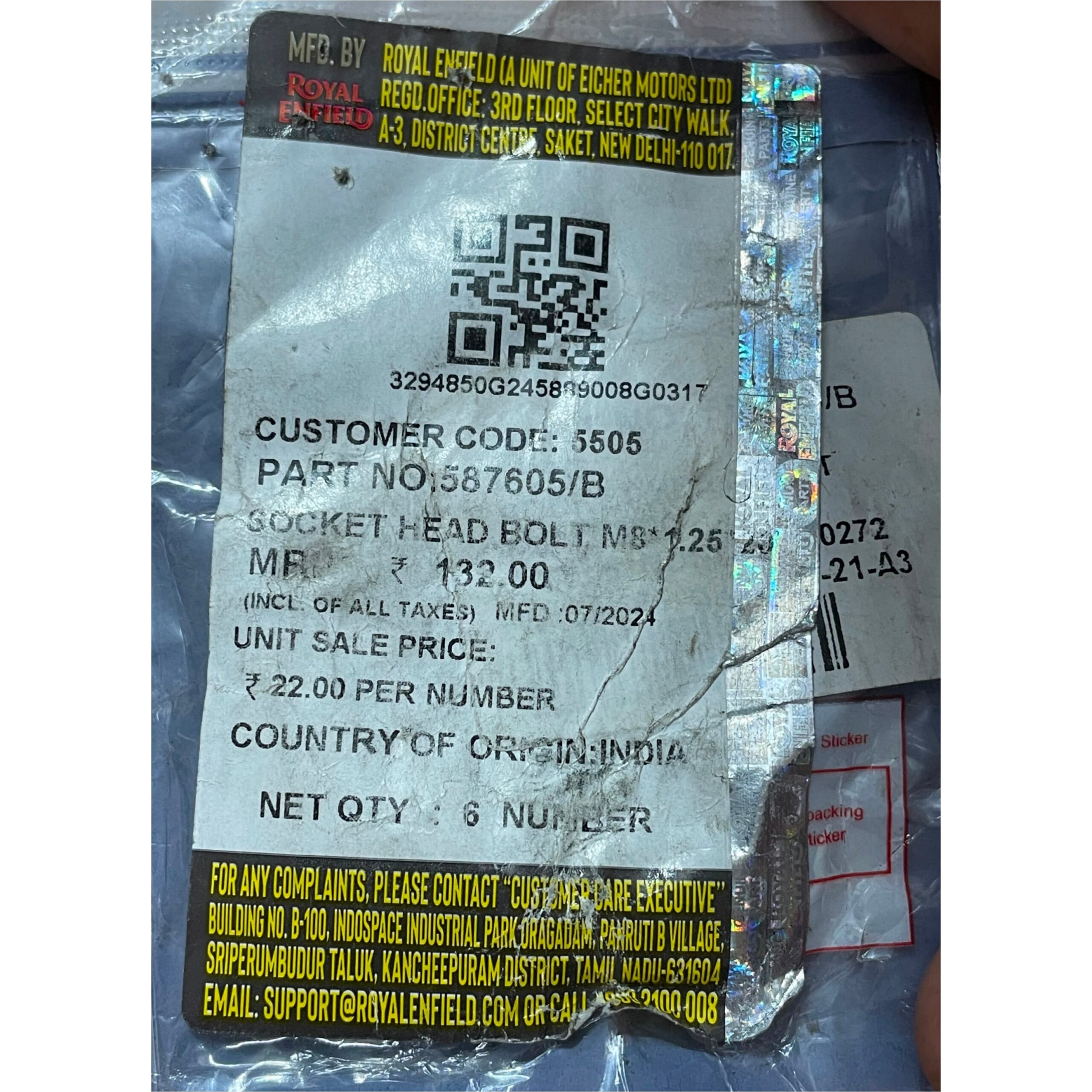 Royal Enfield Genuine Hex Socket Button Head Screw – Original M6x1x14 Engine Body & Trim Fastener (Part No. 587605/B) - Image 4