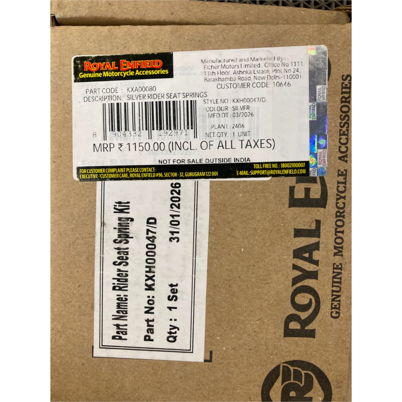 Royal Enfield Genuine Silver Rider Seat Springs – Original Chrome Low-Profile Solo Seat Springs for Classic 350 (Part No. KXA00080) - Image 5