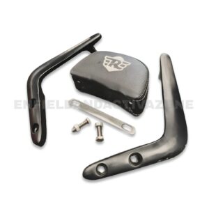Royal Enfield Classic 350 Reborn & Battalion Black Passenger Backrest with R Logo | Premium Pillion Backrest Cushion | OEM Style
