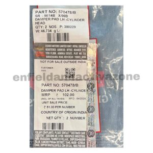Royal Enfield Bullet 350, Classic 350, Electra 350, Thunderbird 350, Bullet 500 & Classic 500 UCE Damper Pad LH – Cylinder Head | Part No. 570478/B | Genuine Left-Hand Engine Damper Pad- Per Piece