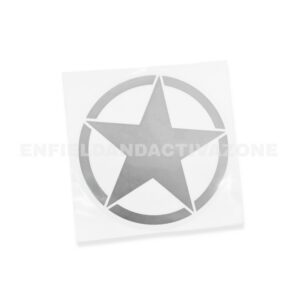 EAZ Royal Enfield Side Box Sticker Star Look Silver | Set of 2 | Motorcycle Decal
