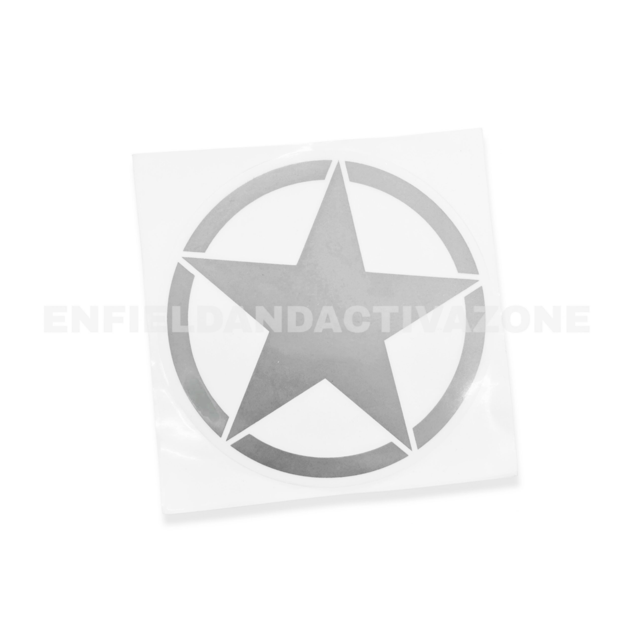 EAZ Royal Enfield Side Box Sticker Star Look Silver | Set of 2 | Motorcycle Decal