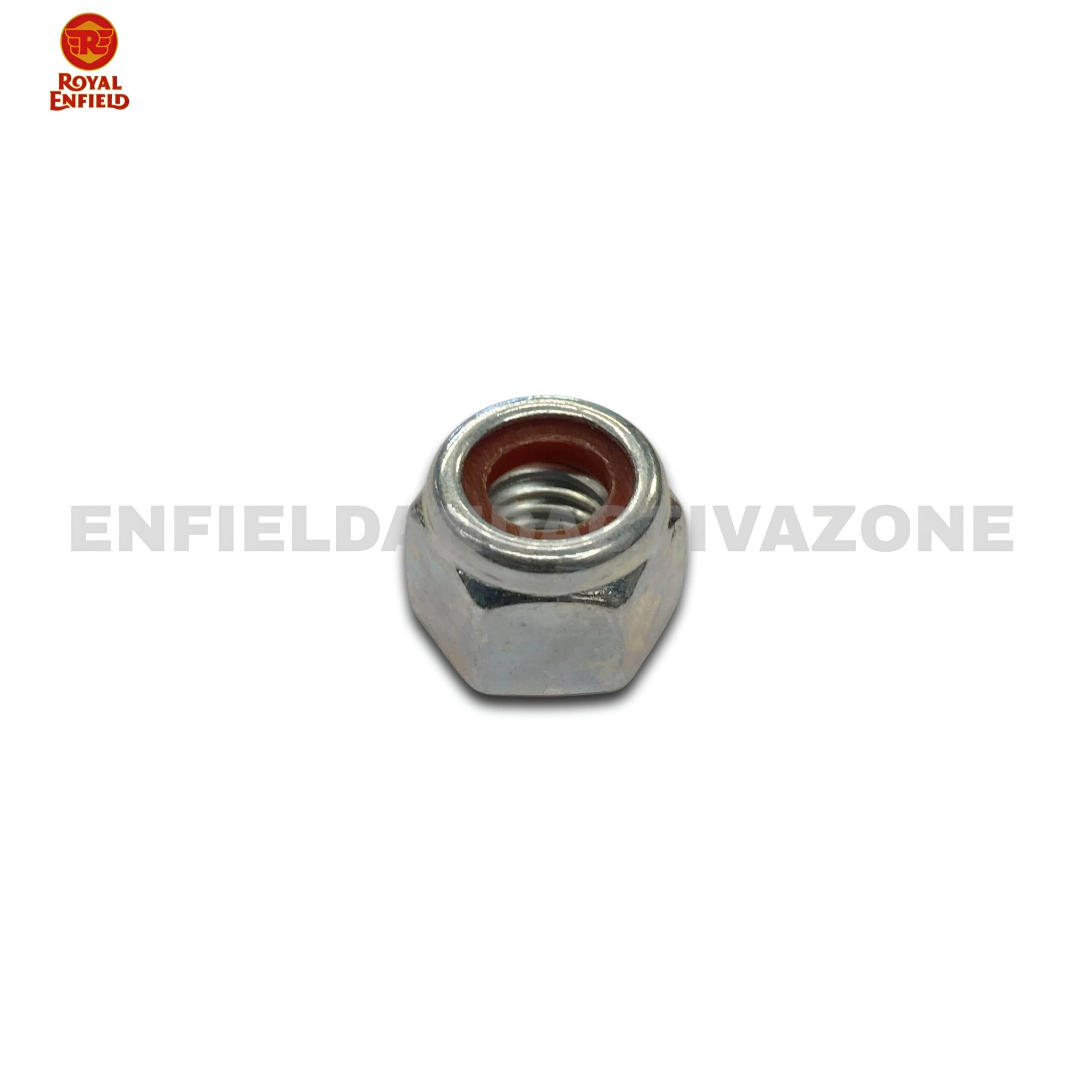 Genuine Royal Enfield Hex Nyloc Nut M6 x 1 ZnFe White | OEM Self-Locking Nut | Part No. 586021/B