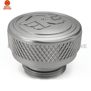 Genuine Royal Enfield Machined Silver Engine Oil Filler Cap for J-Series, Himalayan, Scram & 650 Twins | Part No. 1990236
