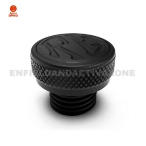 Royal Enfield Classic 350, Classic 500, Bullet, Electra & Thunderbird UCE Genuine Black Anodised Oil Filler Cap | OEM Engine Oil Cap | Part No. 1990645