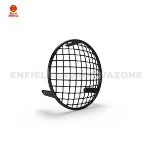 Royal Enfield Classic 350, Classic 500, Bullet, Standard & Electra UCE Genuine Black Headlight Grill | OEM Headlamp Protector | Part No. 1990664