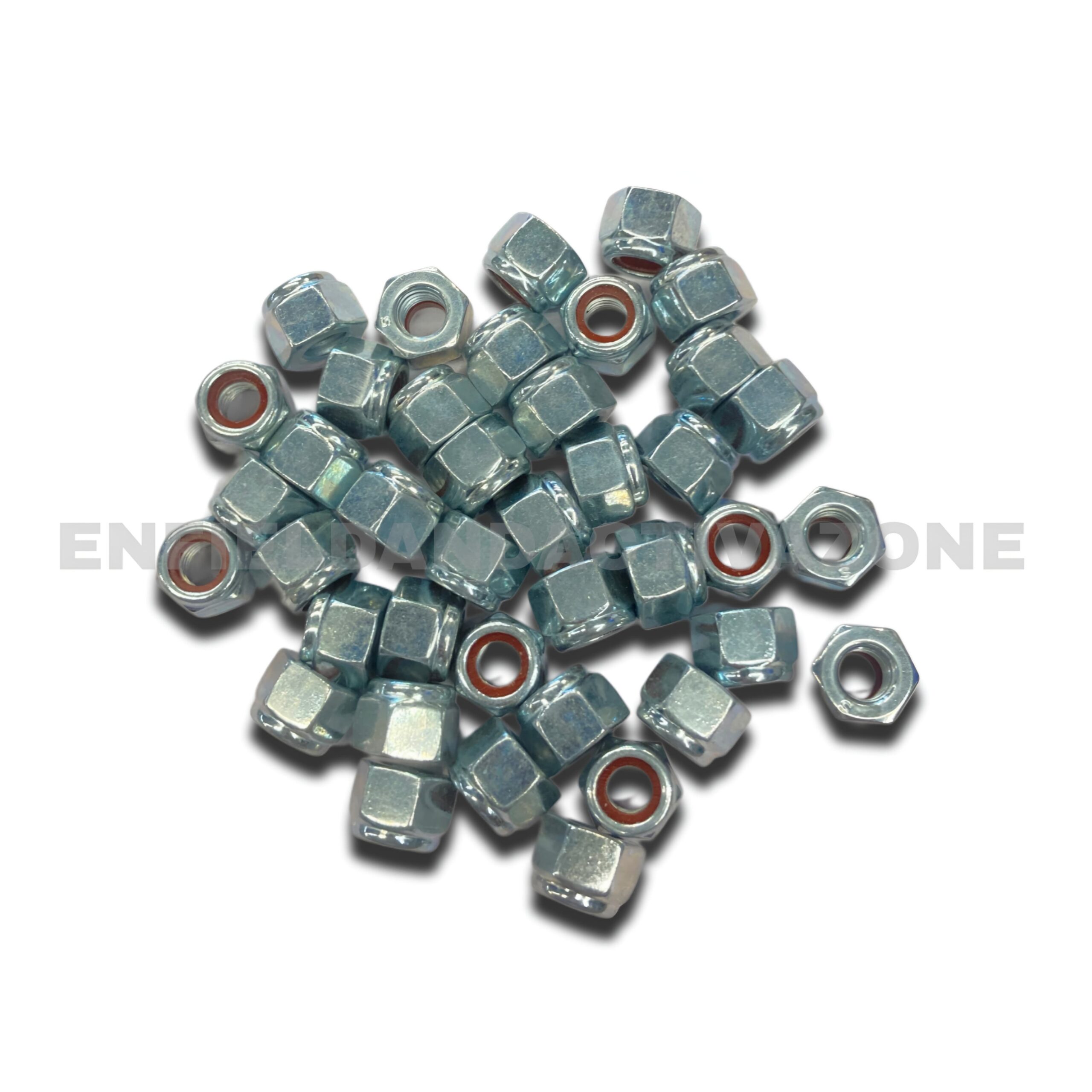 Genuine Royal Enfield Hex Nyloc Nut M6 x 1 ZnFe White | OEM Self-Locking Nut | Part No. 586021/B - Image 3