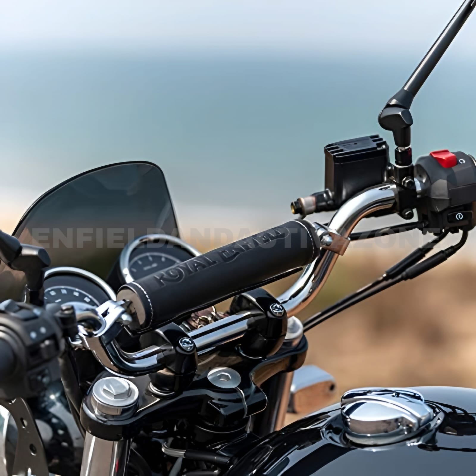 Royal Enfield Interceptor 650 & Continental GT 650 Black Handlebar Brace Pad | Genuine OEM Crossbar Pad | Part No. 1990496 - Image 2