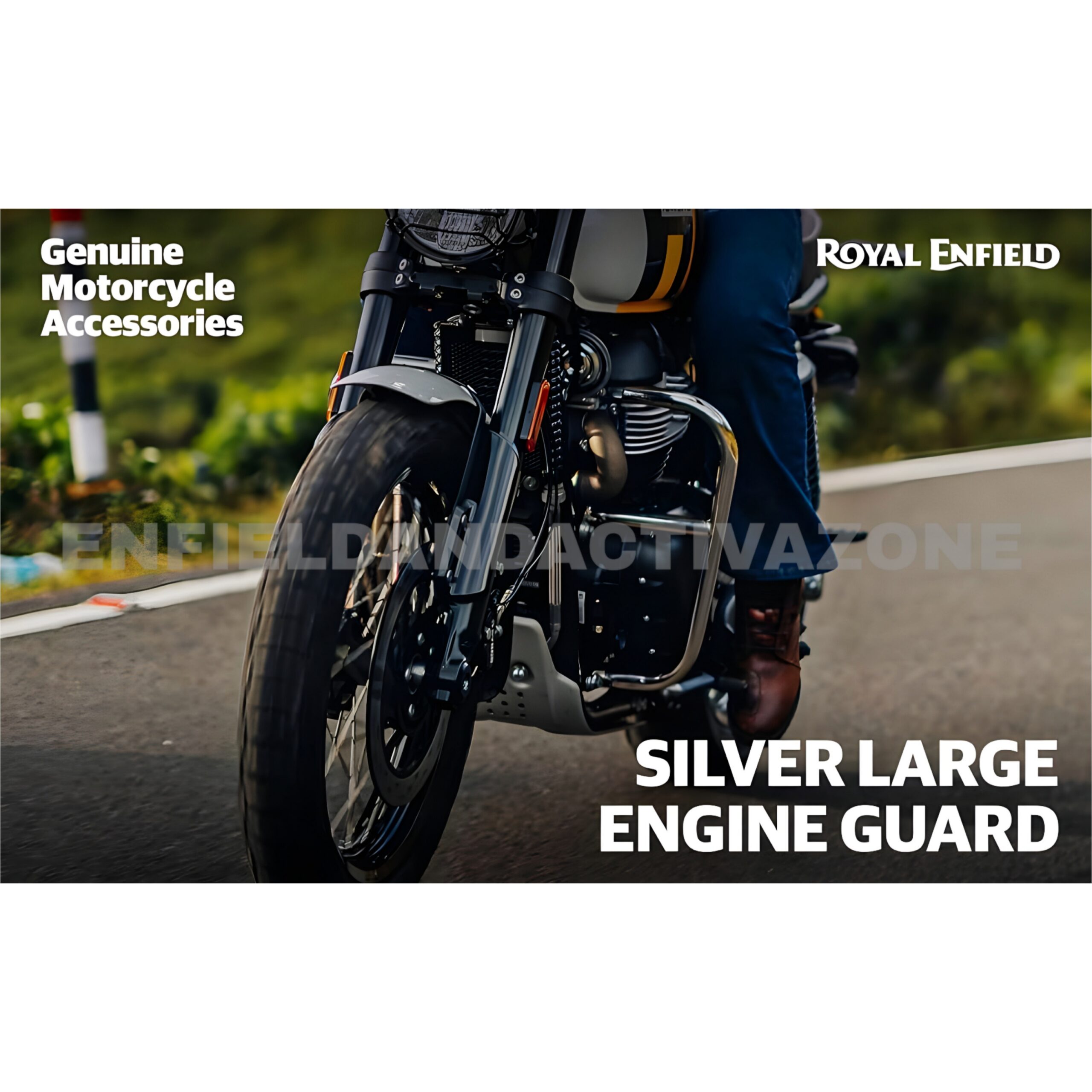 Royal Enfield Interceptor 650, Continental GT 650 & Bear 650 Large Stainless Steel Engine Guard V2 | Genuine OEM Crash Guard | Part No. 1990504 - Image 3