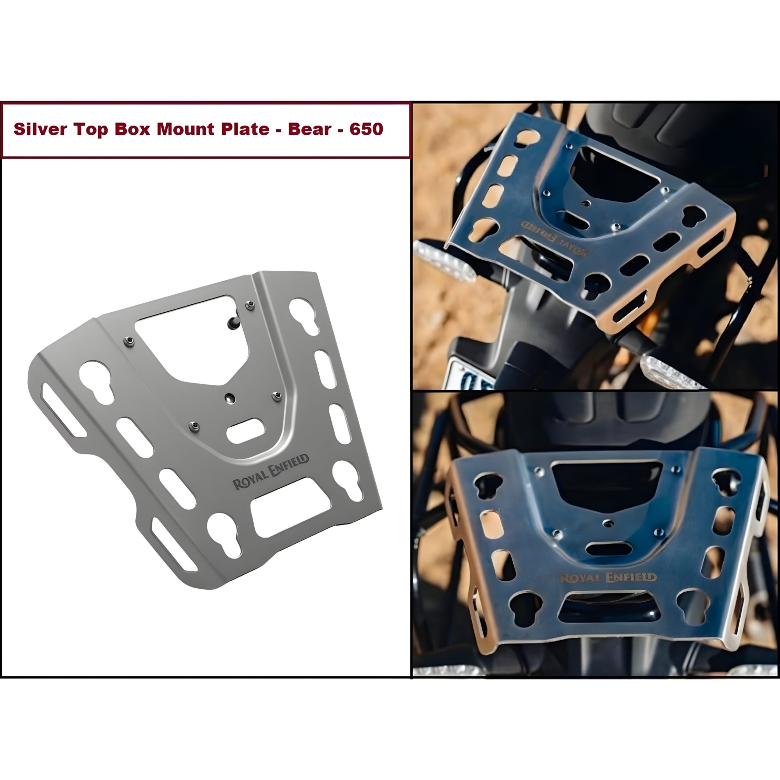 Royal Enfield Bear 650 Silver Top Box Mount Plate | Genuine OEM Luggage Carrier Base Plate | Part No. 1990537 - Image 3