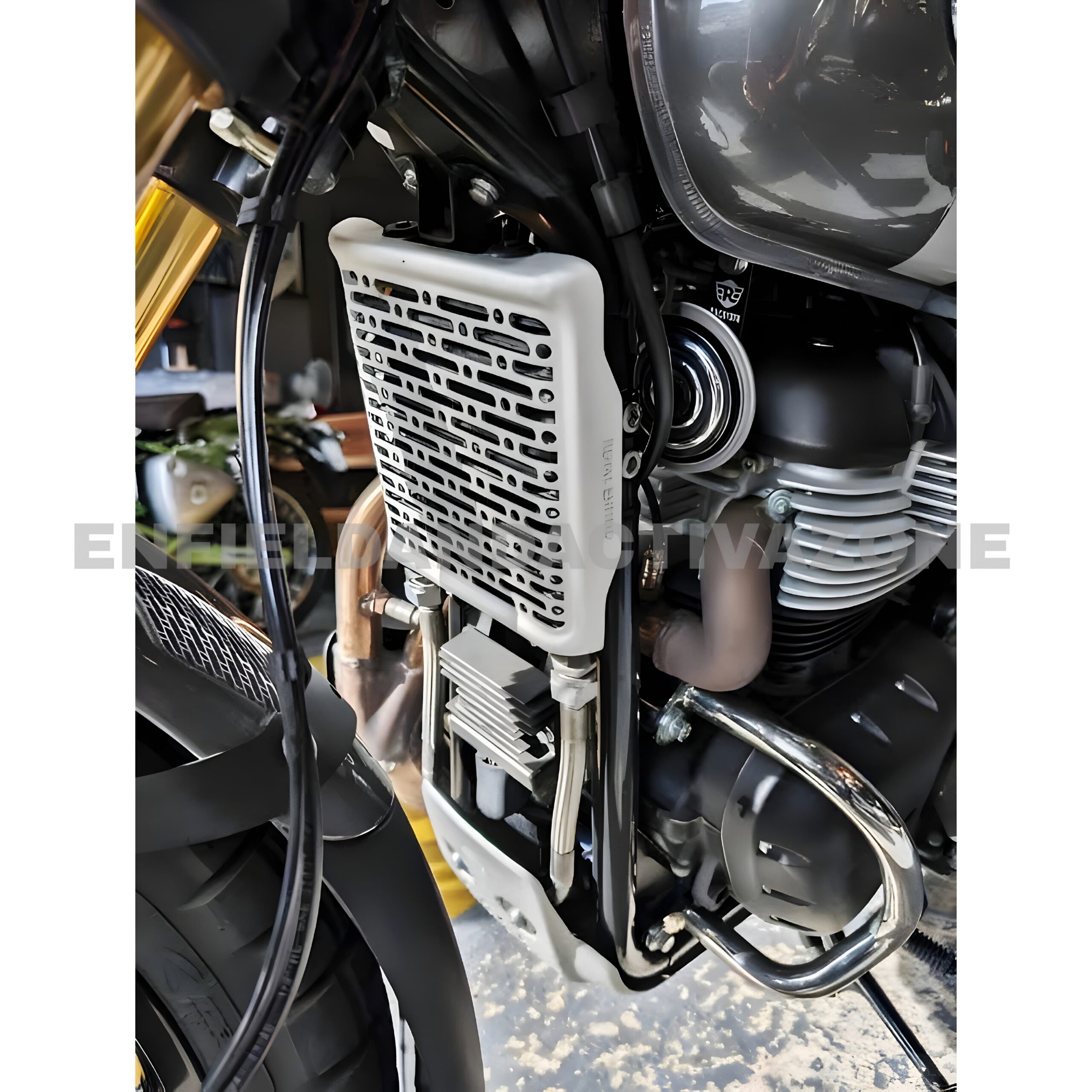 Royal Enfield Interceptor 650, Continental GT 650 & Bear 650 Silver Oil Cooler Guard | Genuine OEM Radiator Protector | Part No. 1990556 - Image 5
