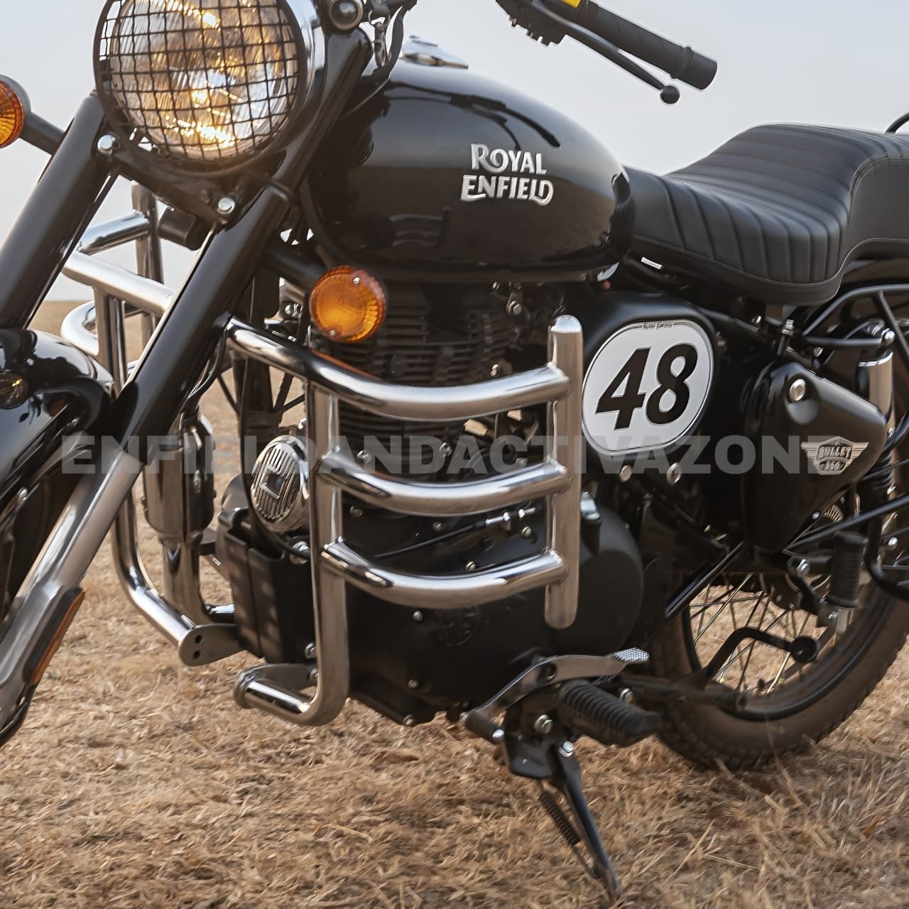 Royal Enfield Classic 350, Classic 500, Bullet & Standard UCE Genuine Air Fly Engine Guard Stainless Steel | OEM Crash Guard | Part No. 1990633 - Image 3