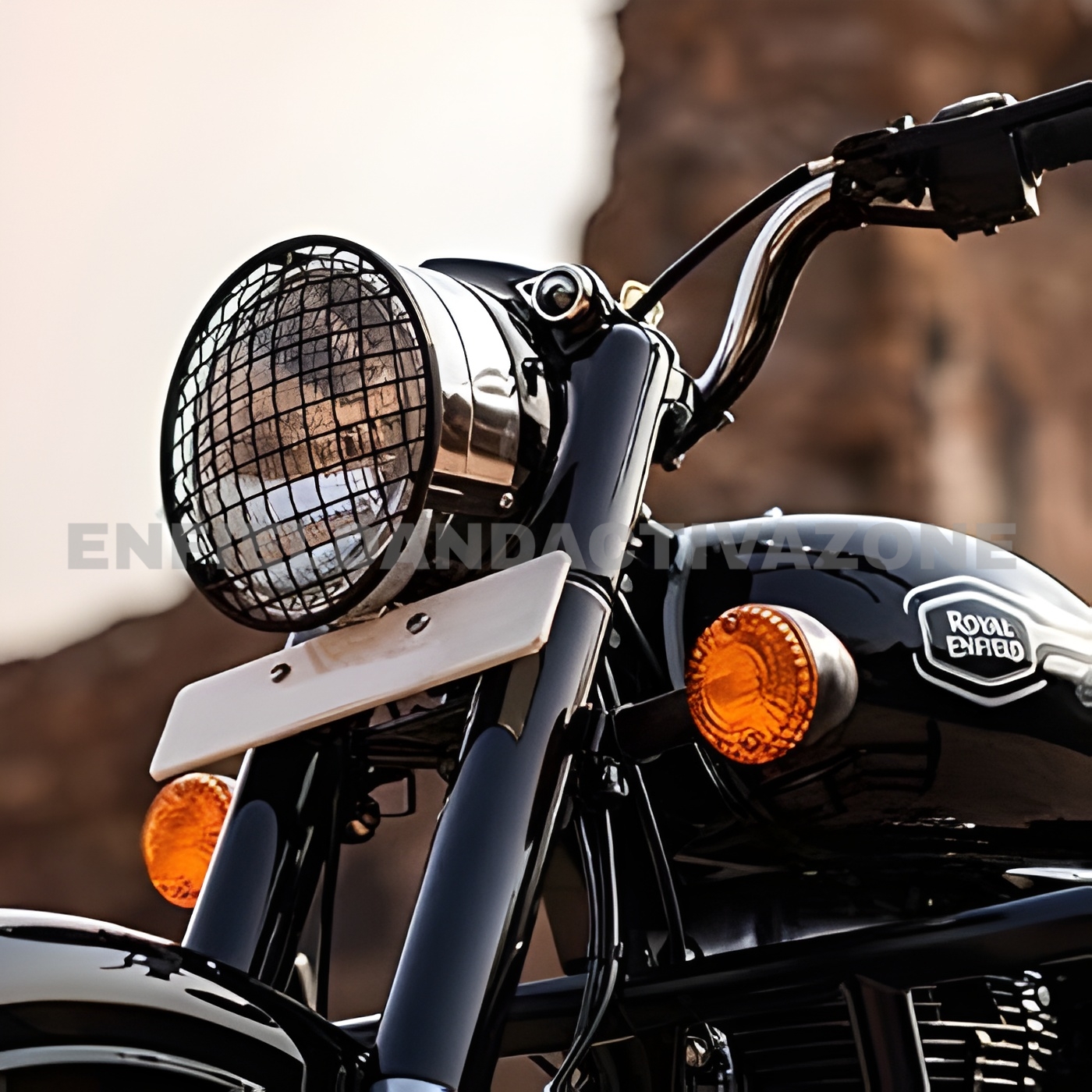 Royal Enfield Classic 350, Classic 500, Bullet, Standard & Electra UCE Genuine Black Headlight Grill | OEM Headlamp Protector | Part No. 1990664 - Image 2