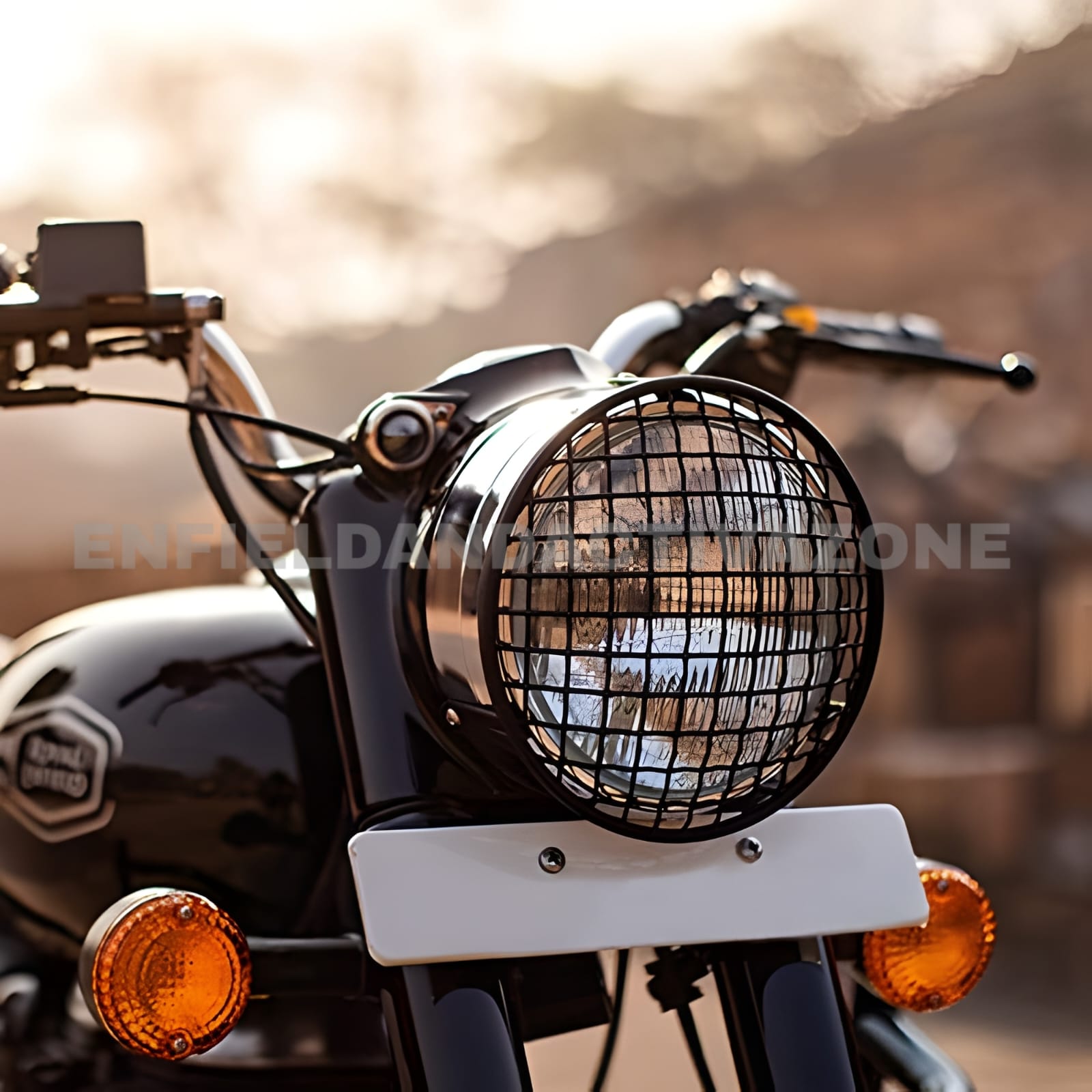 Royal Enfield Classic 350, Classic 500, Bullet, Standard & Electra UCE Genuine Black Headlight Grill | OEM Headlamp Protector | Part No. 1990664 - Image 3