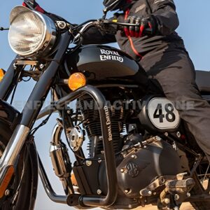 Royal Enfield Classic 350, Classic 500, Bullet & Thunderbird UCE Genuine Trapezium Engine Guard Black | OEM Crash Guard | Part No. 1990802