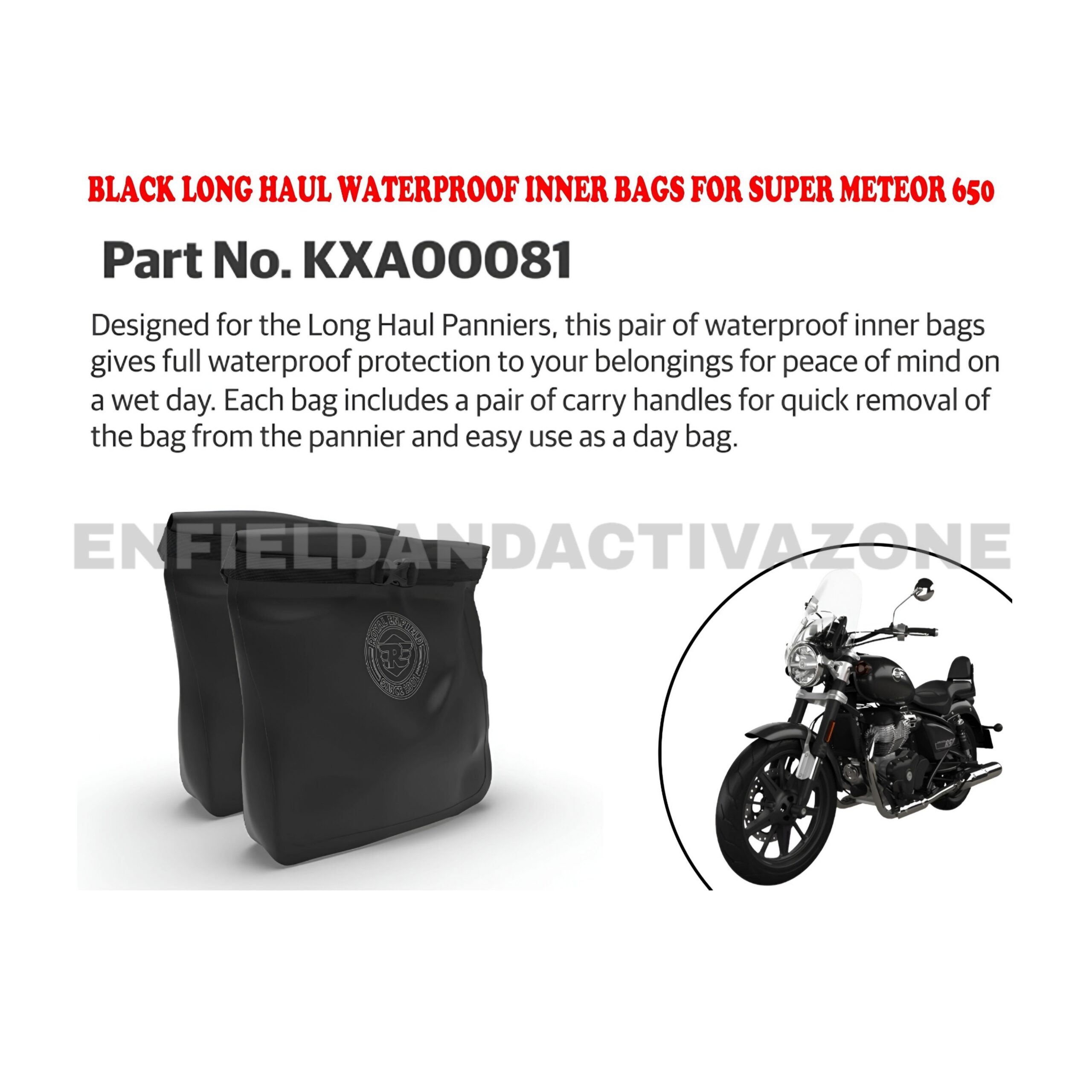 Royal Enfield Meteor 350 & Super Meteor 650 Waterproof Inner Bag Pair | KXA00081 - Image 2