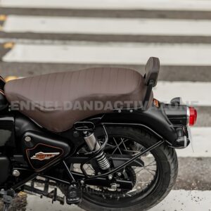 Royal Enfield New Bullet 350 Pleated Seat Cover Set Brown | Genuine GMA | KXA00124