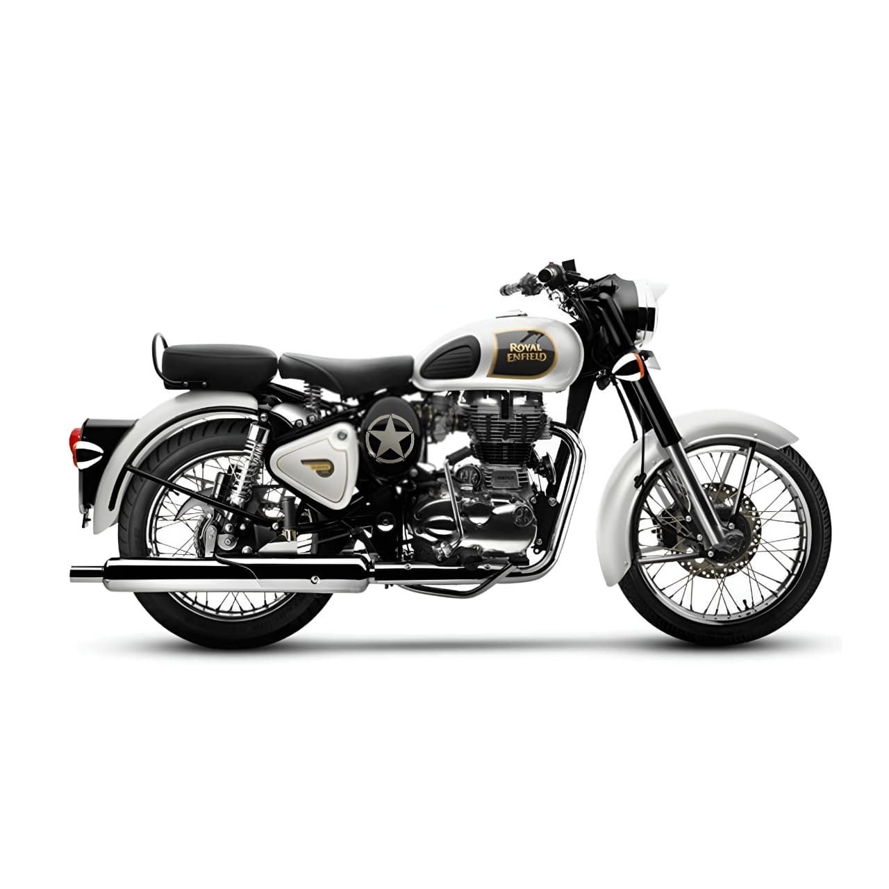 EAZ Royal Enfield Side Box Sticker Star Look Silver | Set of 2 | Motorcycle Decal - Image 2