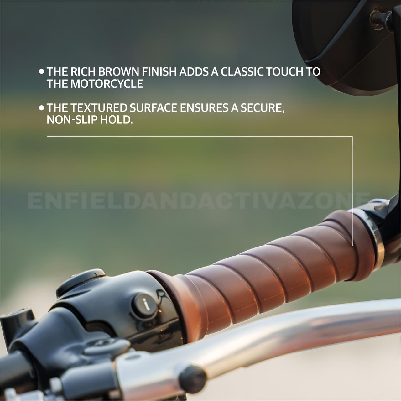 Royal Enfield Classic 350 Reborn & New Bullet 350 Brown Handlebar Grips | Genuine GMA | KXA00189 - Image 2