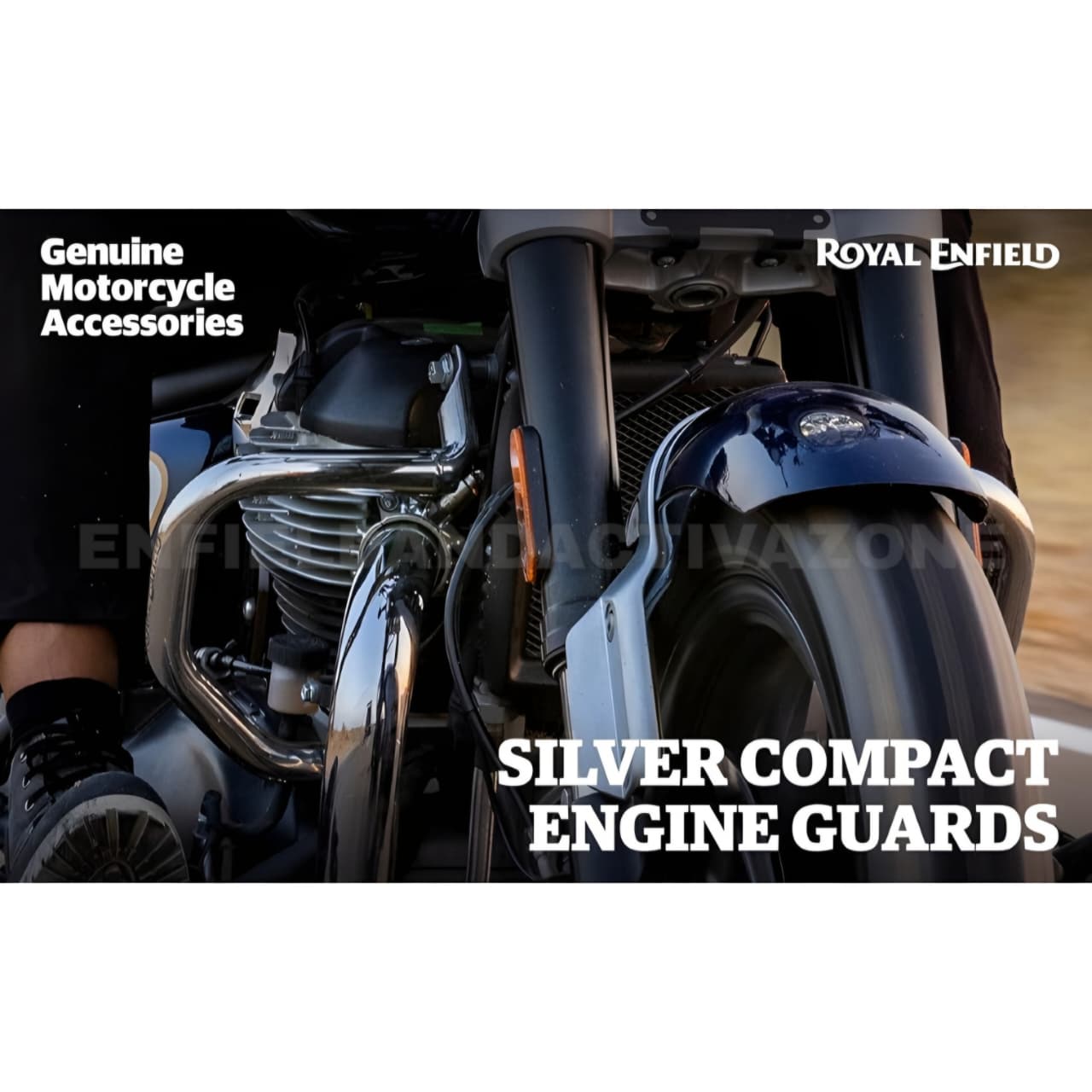 Royal Enfield Super Meteor 650, Shotgun 650, Classic 650 & Bullet 650 Compact Engine Guard Silver | KXA00203 - Image 3