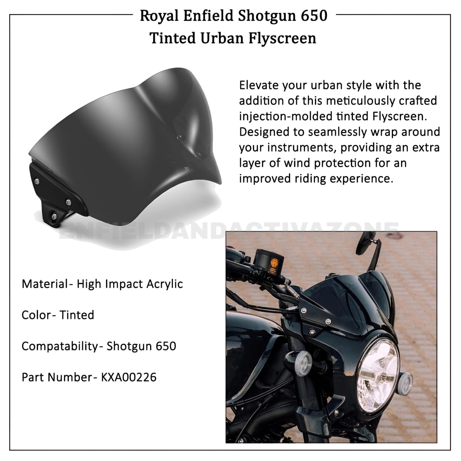 Royal Enfield Shotgun 650 Urban Flyscreen | Genuine GMA Accessory | KXA00226 - Image 3