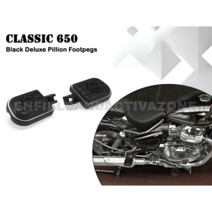 Royal Enfield Classic 650 & Bullet 650 Black Deluxe Rider Footpegs | Genuine GMA | KXA00331