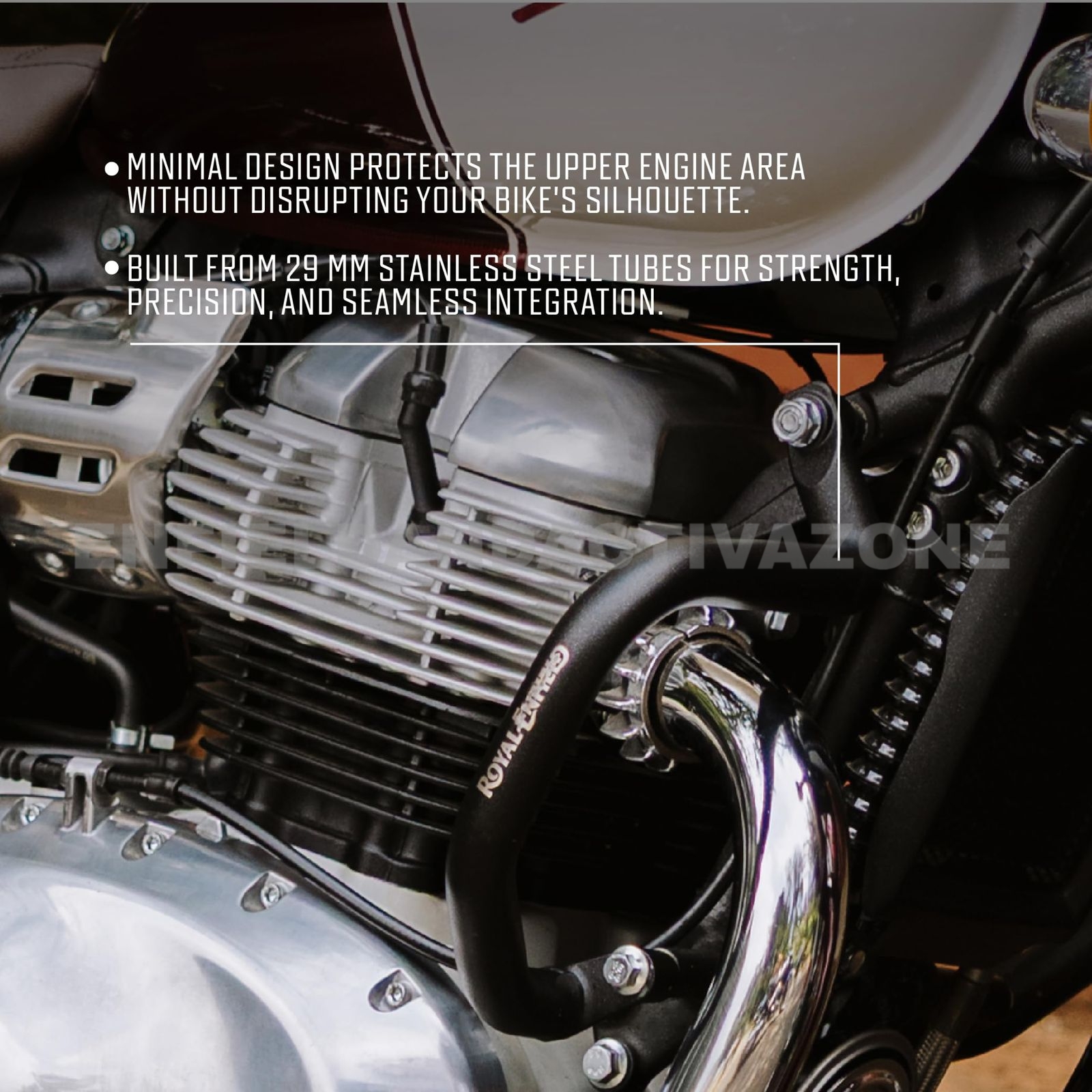 Royal Enfield Shotgun 650, Super Meteor 650 & Classic 650 Black Compact Engine Guard | KXA00342 - Image 2