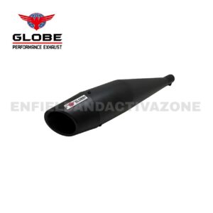 EAZ Globe Exhaust Dolphin Premium Black Silencer for Royal Enfield Classic Reborn, Meteor 350 & New Bullet 350