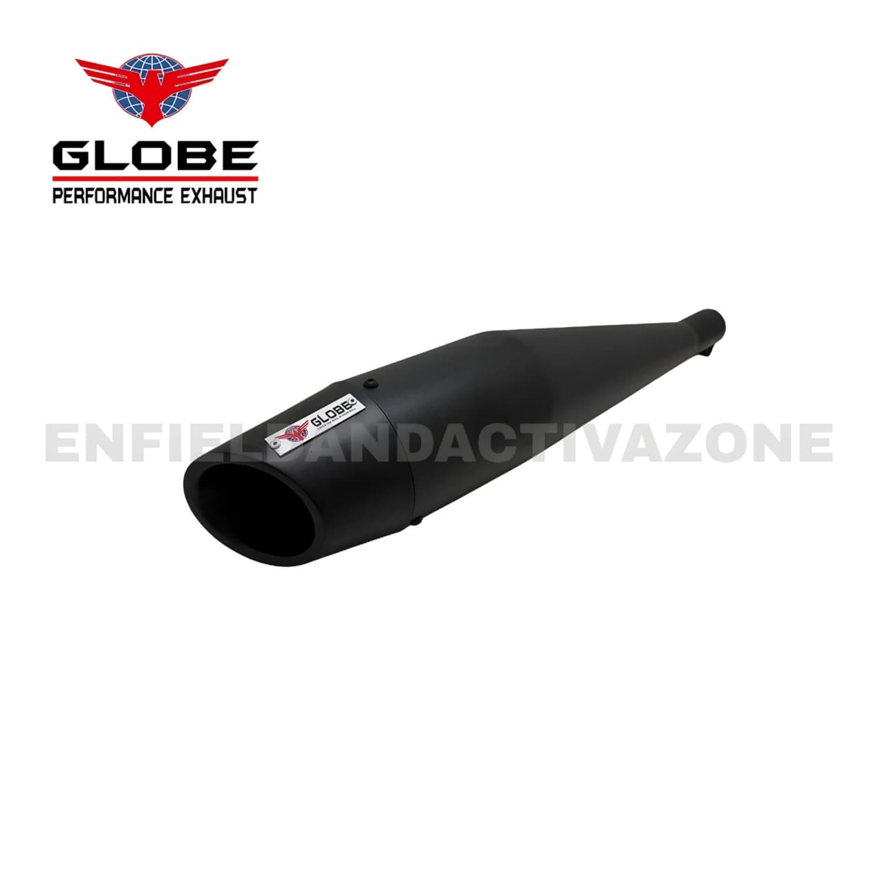 EAZ Globe Exhaust Dolphin Premium Black Silencer for Royal Enfield Classic Reborn, Meteor 350 & New Bullet 350