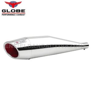 EAZ Globe Exhaust Dolphin Premium Chrome Silencer for Royal Enfield Classic Reborn, Meteor 350 & New Bullet 350