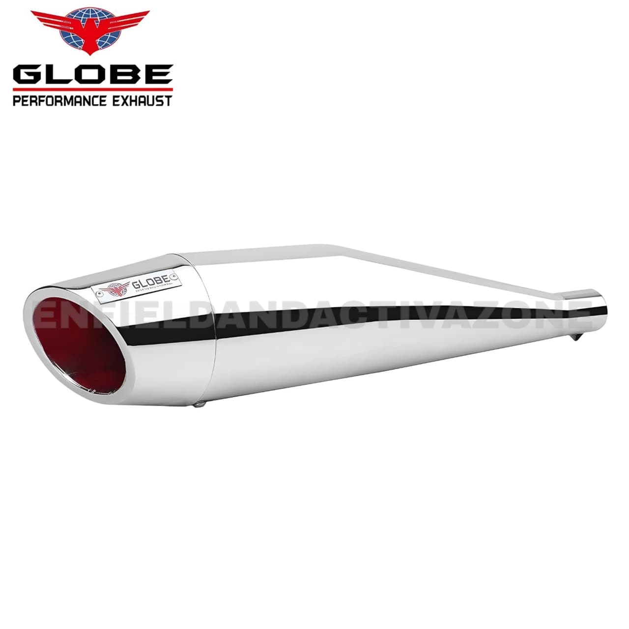 EAZ Globe Exhaust Dolphin Premium Chrome Silencer for Royal Enfield Classic Reborn, Meteor 350 & New Bullet 350